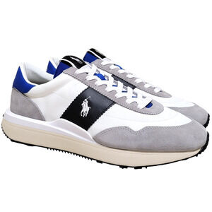 Polo Ralph Lauren Train 89 Low Top Sneakers Size US 12D Grey White Blue